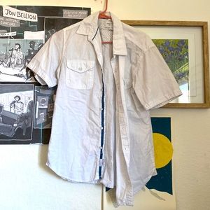 Short Sleeved White Button Up W/ Pocket